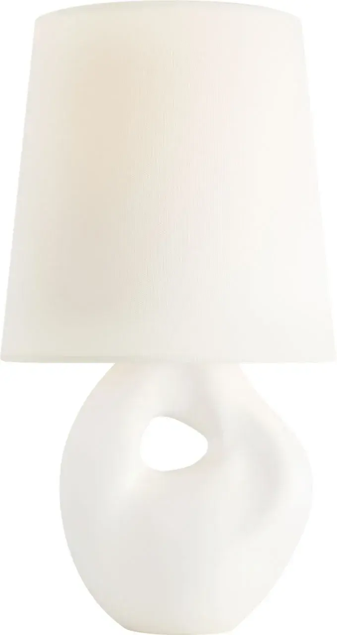 Adria 16" Cordless Table Lamp in Plaster White with Linen Shade - Image 4