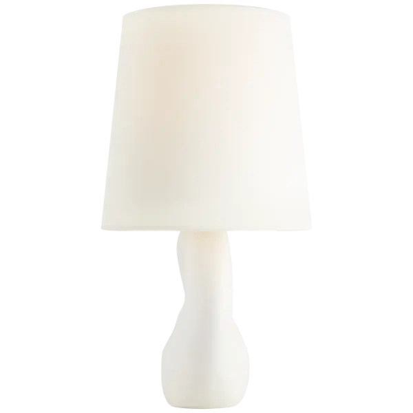 Adria 16" Cordless Table Lamp in Plaster White with Linen Shade - Image 5