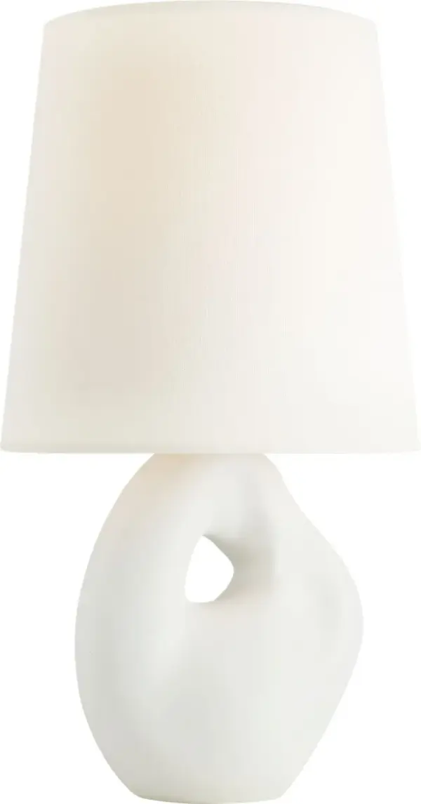 Adria 16" Cordless Table Lamp in Plaster White with Linen Shade - Image 6