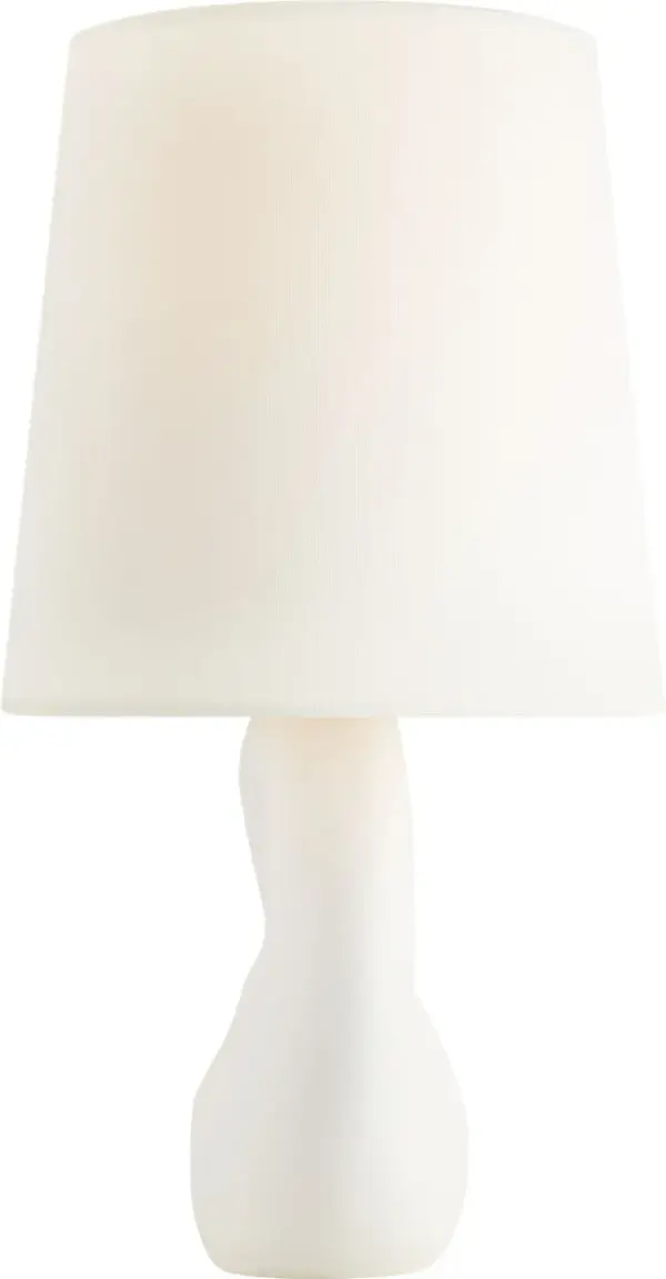 Adria 16" Cordless Table Lamp in Plaster White with Linen Shade - Image 7