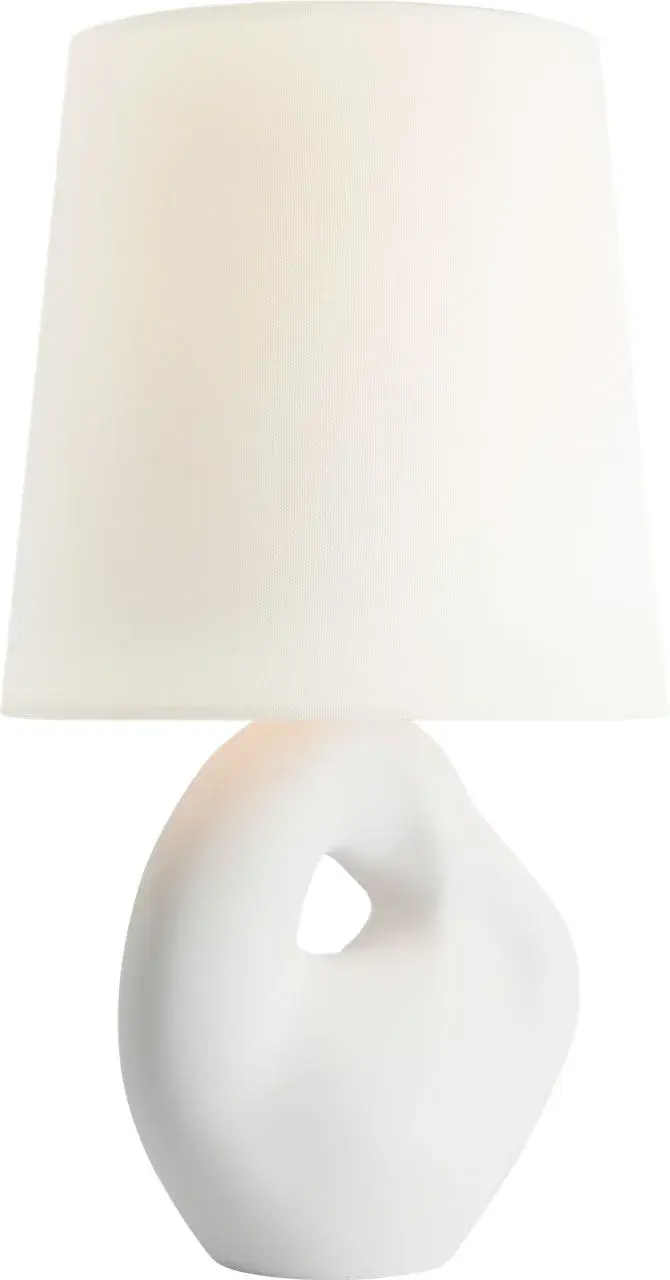 Elegant Plaster White Table Lamp with Timeless Appeal - Image 2