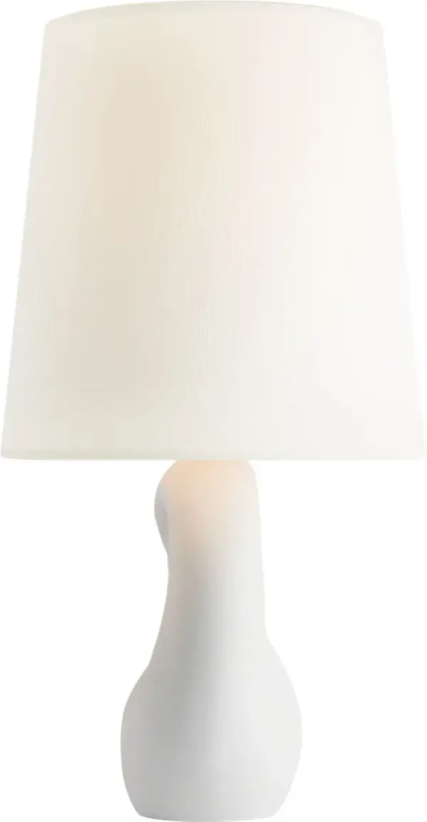 Elegant Plaster White Table Lamp with Timeless Appeal - Image 3