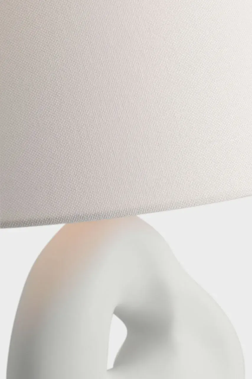 Elegant Plaster White Table Lamp with Timeless Appeal - Image 4