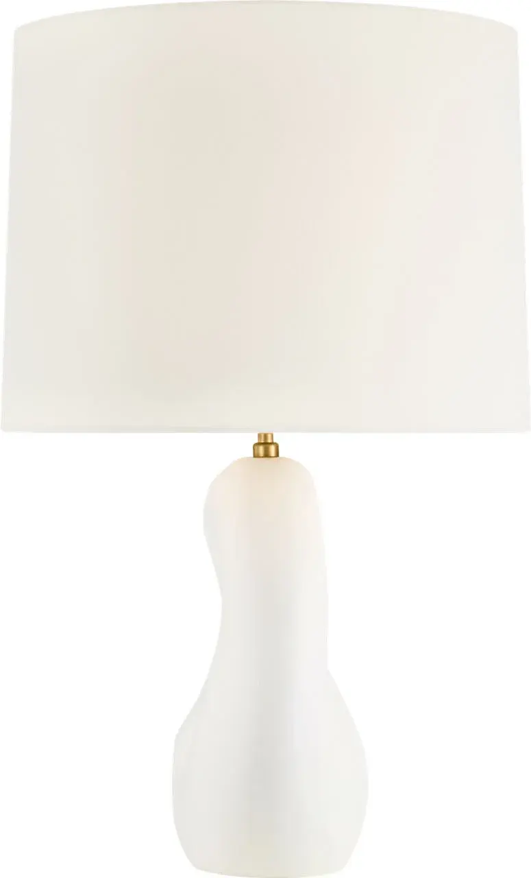 Adria 25" Cordless Table Lamp in Plaster White with Linen Shade - Image 3