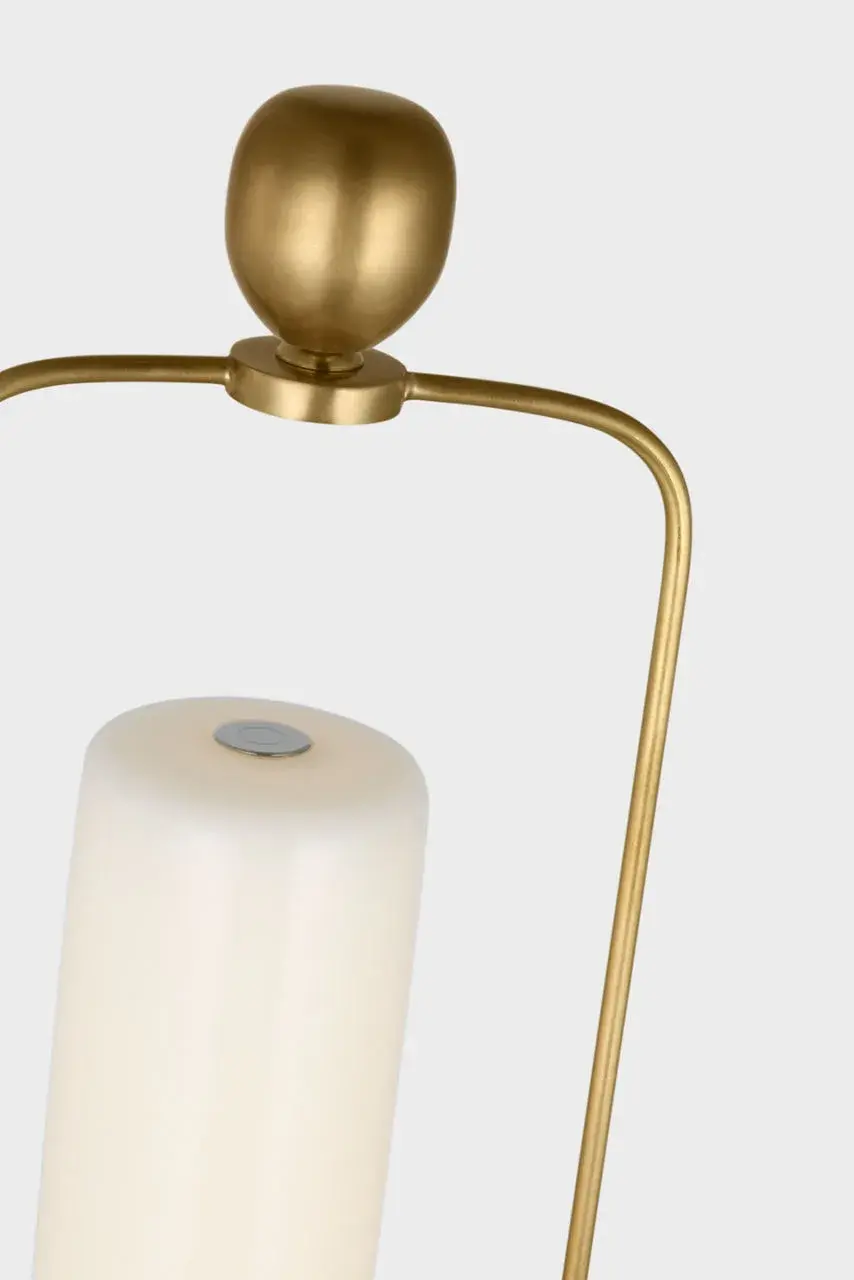 Adria 25" Cordless Table Lamp in Plaster White with Linen Shade - Image 6