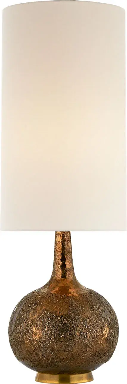 The Hunlen cordless table lamp combines sophisticated burnt gold metalwork with a soft linen shade, offering portable lighting freedom without sacrificing style. Perfect for spaces where outlets are limited or cords would disrupt clean design lines.
