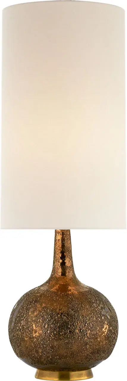 The Hunlen cordless table lamp combines sophisticated burnt gold metalwork with a soft linen shade, offering portable lighting freedom without sacrificing style. Perfect for spaces where outlets are limited or cords would disrupt clean design lines. - alternate view