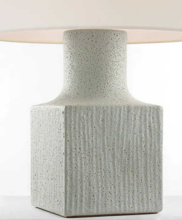Elegant Ceramic Table Lamp with Coastal-Inspired Volcanic Ivory Finish - Image 3