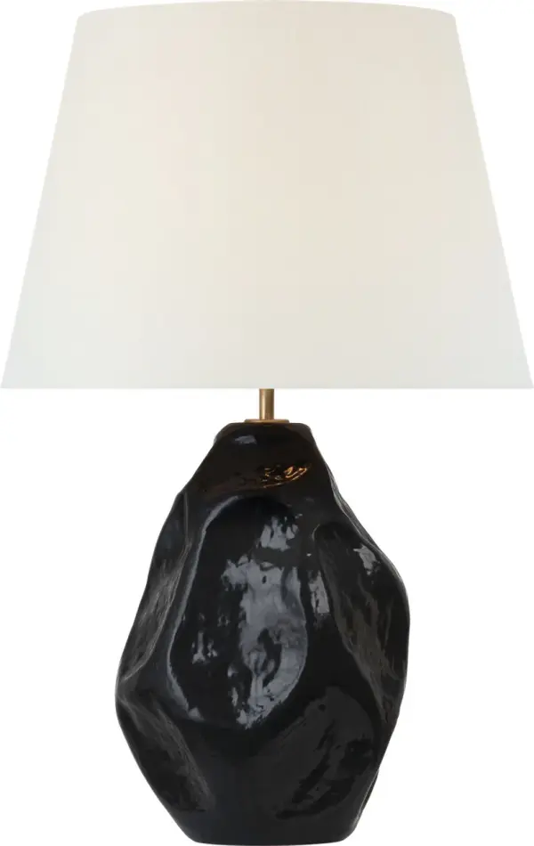 The Rocco table lamp combines timeless elegance with modern versatility. At 27" tall, it provides substantial presence while the black finish and linen shade create a refined, understated aesthetic perfect for contemporary and traditional spaces alike. - alternate view