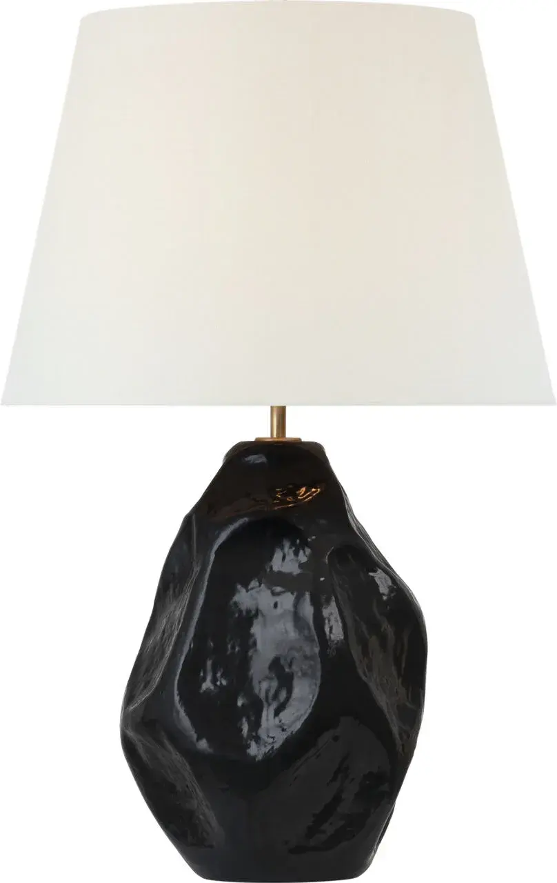 Rocco 27" Table Lamp in Black with Linen Shade - Image 2