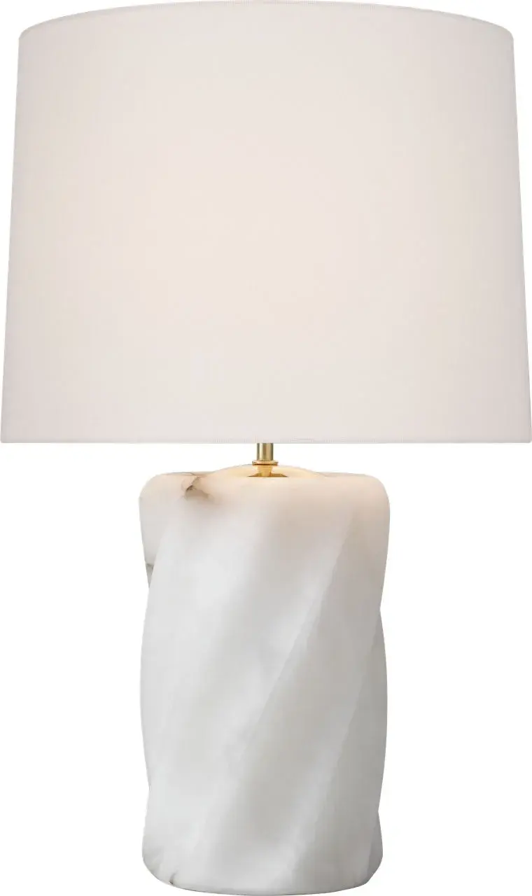 Elegant Alabaster Table Lamp with Sculptural Torsade Base - Image 1