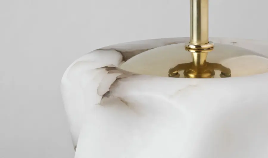 Elegant Alabaster Table Lamp with Sculptural Torsade Base - Image 5