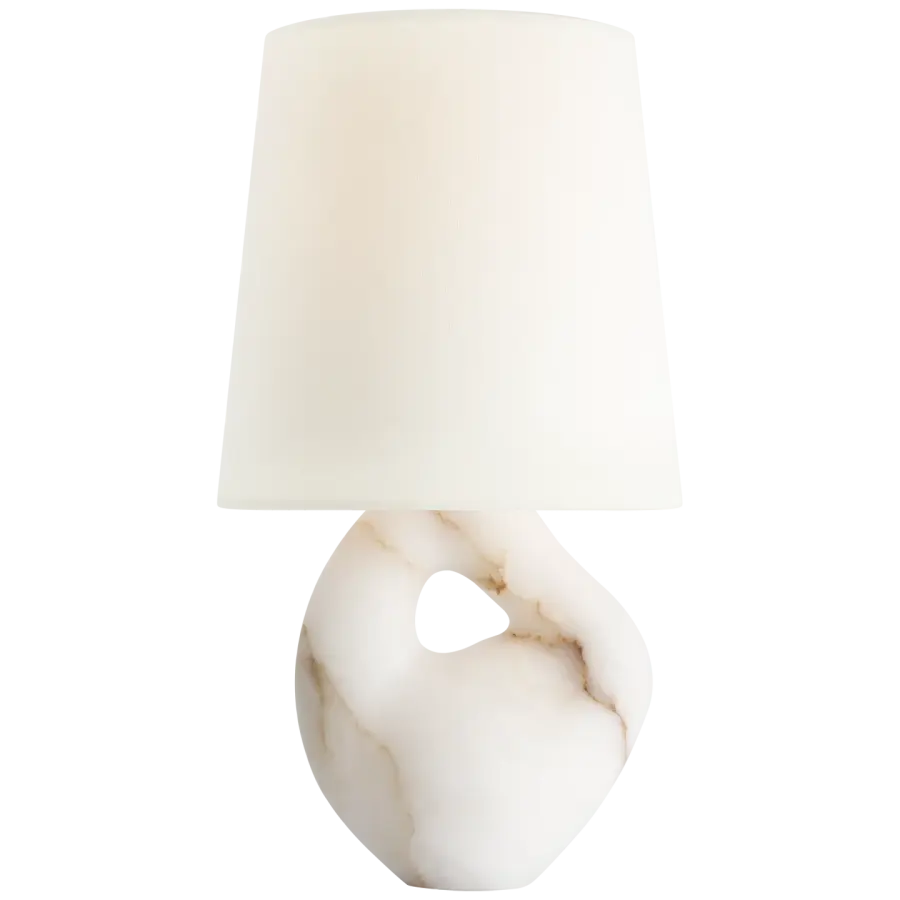 Elegant Alabaster Table Lamp with Natural Stone Beauty - Image 2