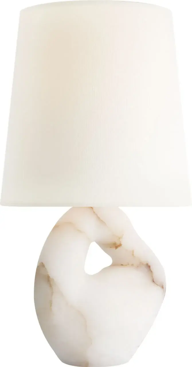 Elegant Alabaster Table Lamp with Natural Stone Beauty - Image 3