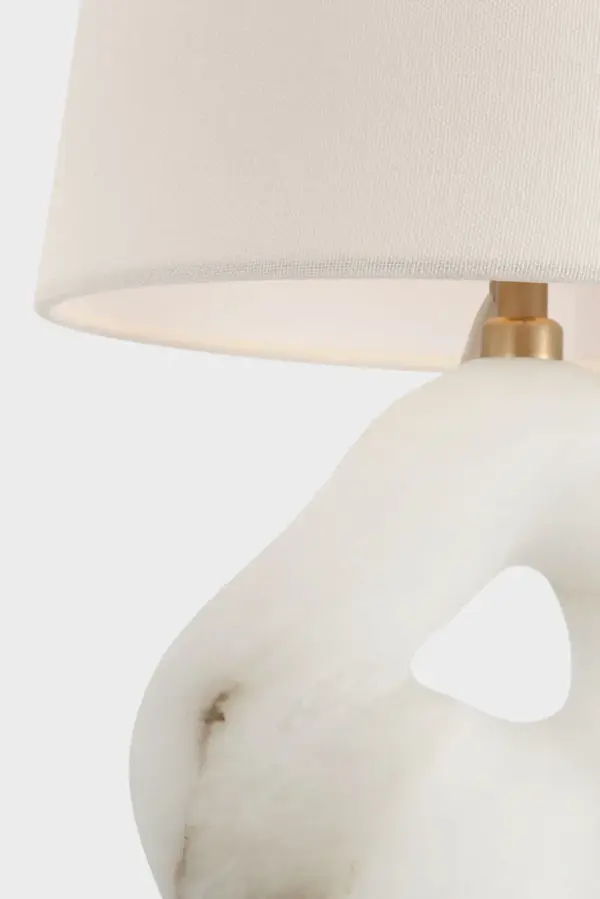 Elegant Alabaster Table Lamp with Natural Stone Beauty - Image 6