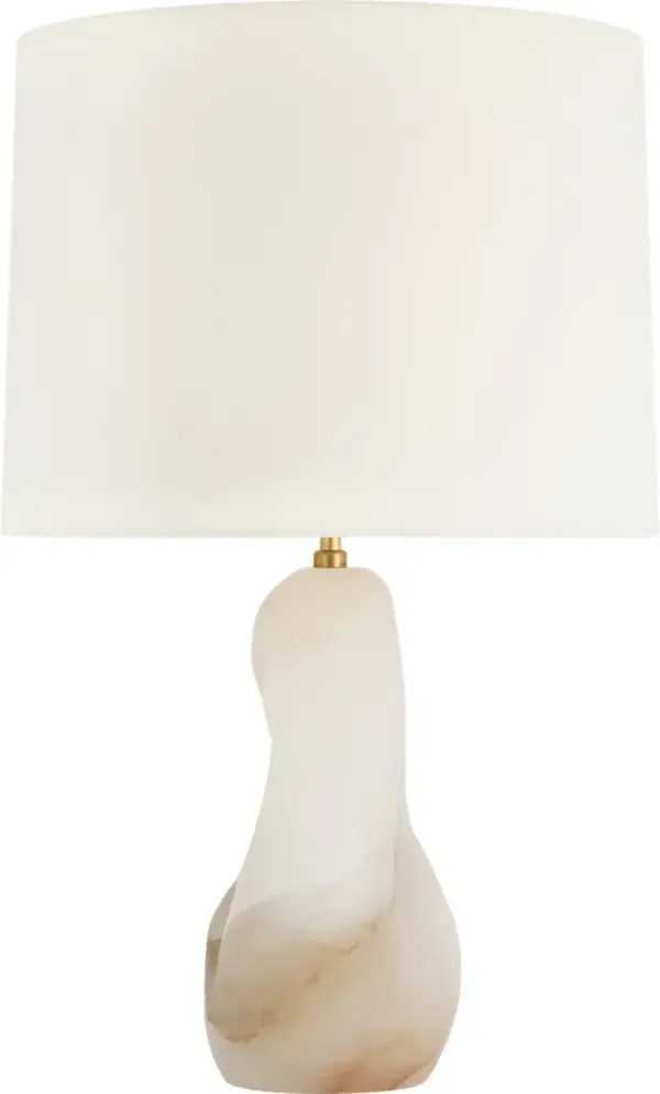 Adria 25" Table Lamp in Alabaster with Linen Shade - Image 3