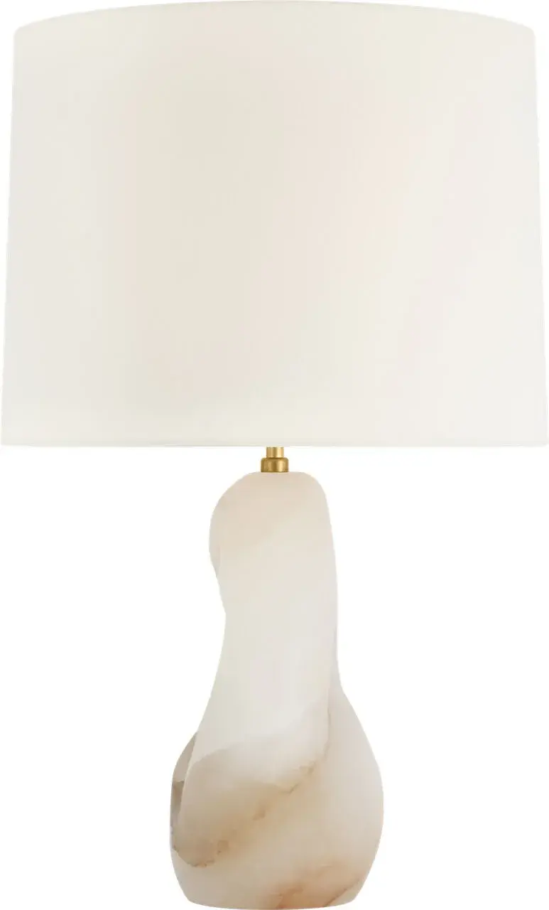 Adria 25" Table Lamp in Alabaster with Linen Shade - Image 3