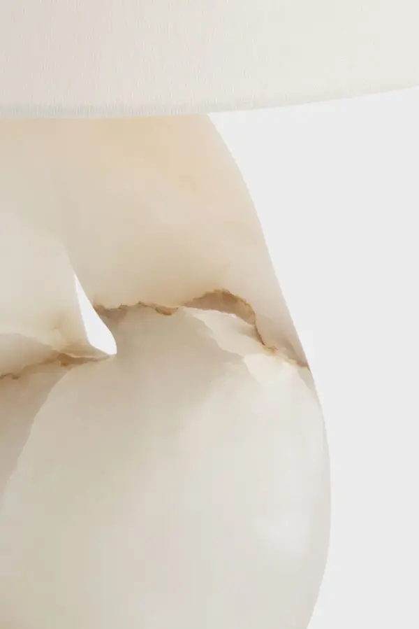Adria 25" Table Lamp in Alabaster with Linen Shade - Image 4