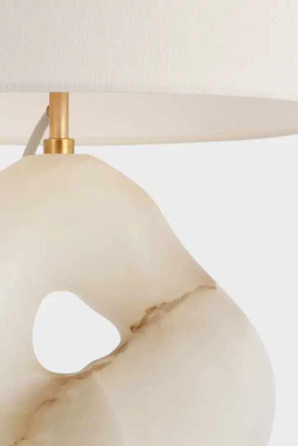 Adria 25" Table Lamp in Alabaster with Linen Shade - Image 5