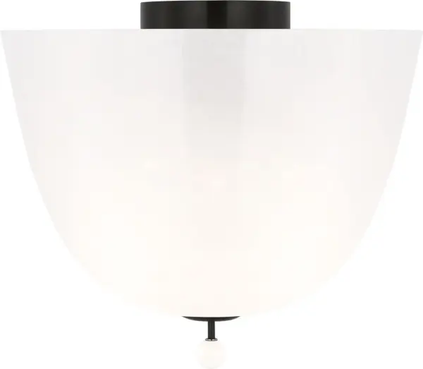 The Brisa 14" semi-flush mount combines warm bronze finish with distinctive white strie glass for a refined, versatile look. Ideal for spaces with lower ceilings where a pendant won't work.