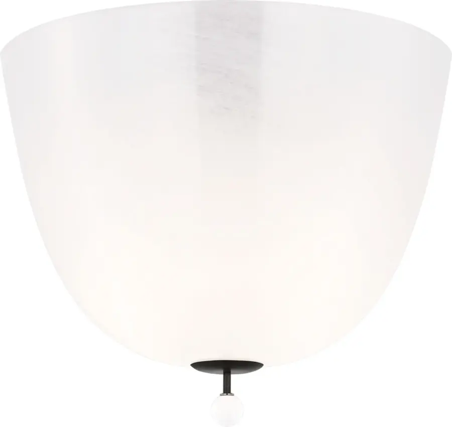 Brisa 14" Semi-Flush Mount in Bronze with White Strie Glass - Image 2