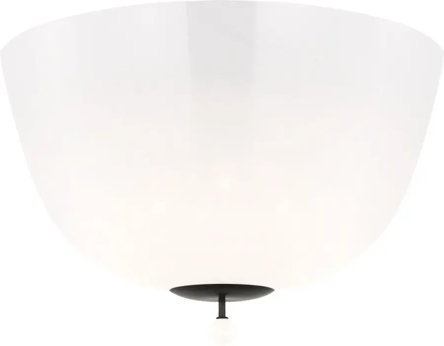 Brisa 16" Semi-Flush Mount in Bronze with White Strie Glass - Image 1