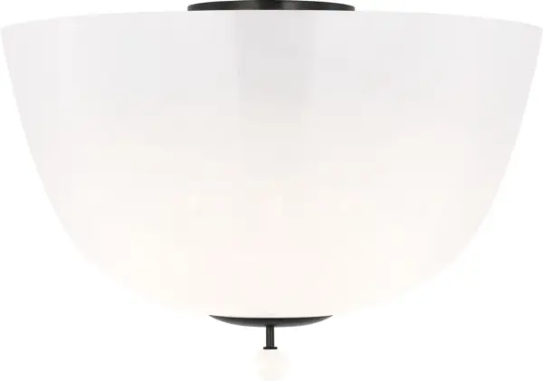 The Brisa 16" semi-flush mount combines bronze metalwork with distinctive white strie glass for a refined, versatile look. Ideal for spaces with lower ceilings where a pendant won't work, this fixture provides ample illumination. - alternate view