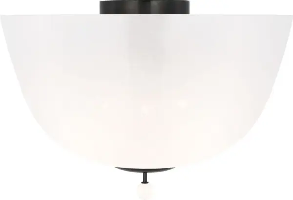 Brisa 16" Semi-Flush Mount in Bronze with White Strie Glass - Image 3