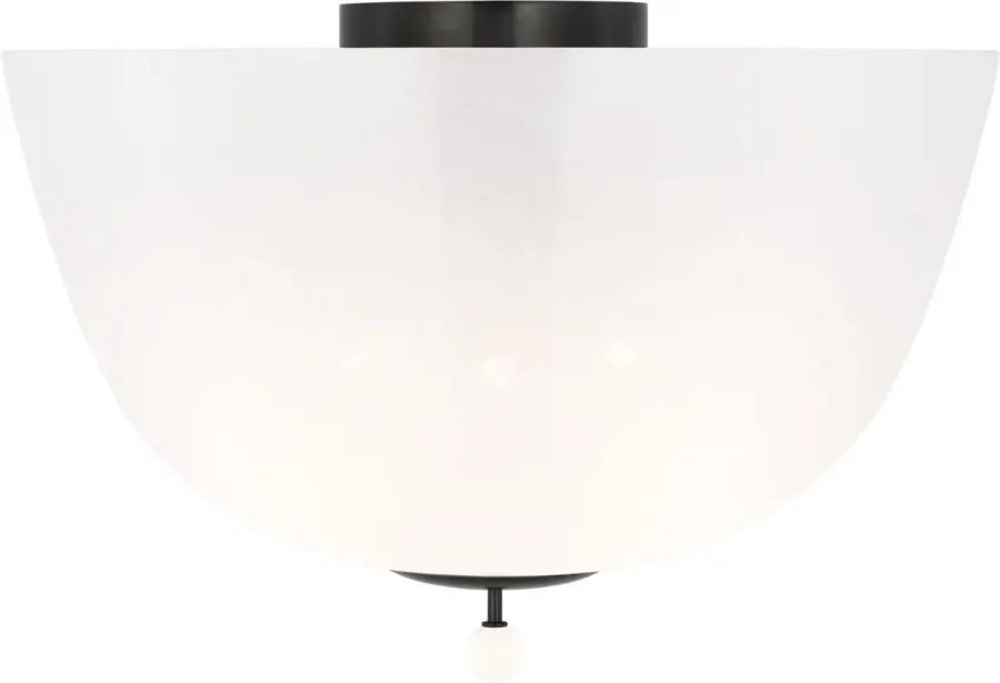 Brisa 16" Semi-Flush Mount in Bronze with White Strie Glass - Image 3