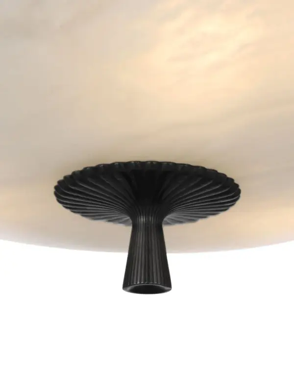 Pascal 14" Bowl Semi-Flush Mount in Bronze with Alabaster - Image 4