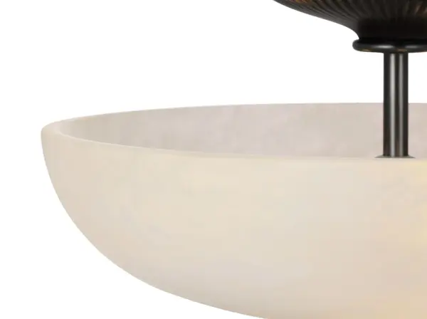 Pascal 14" Bowl Semi-Flush Mount in Bronze with Alabaster - Image 5