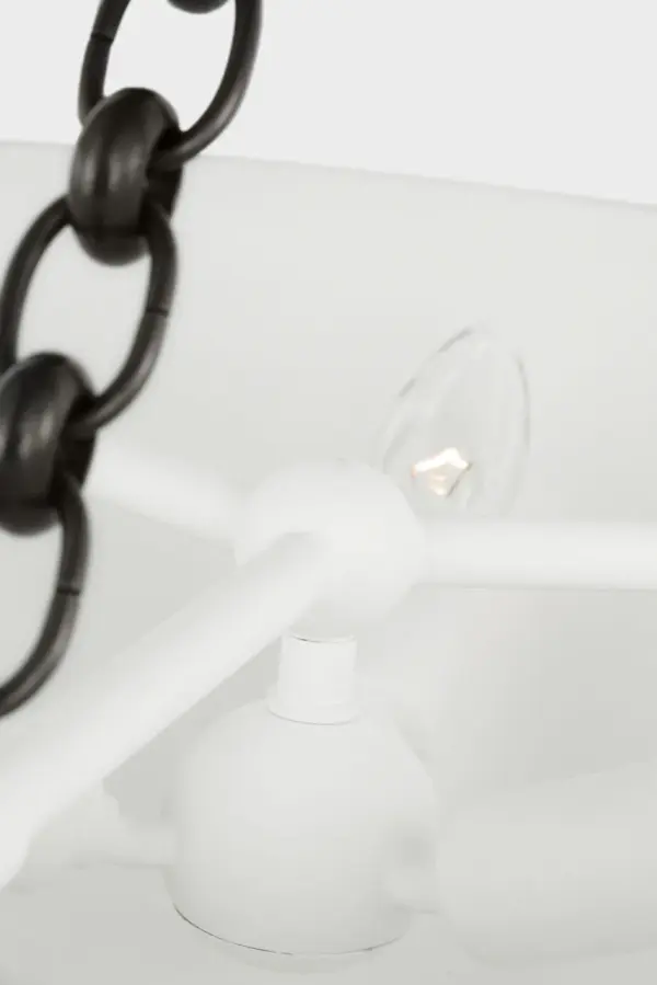 Mollino 24" Semi-Flush Mount in Bronze with Plaster White Shade - Image 3