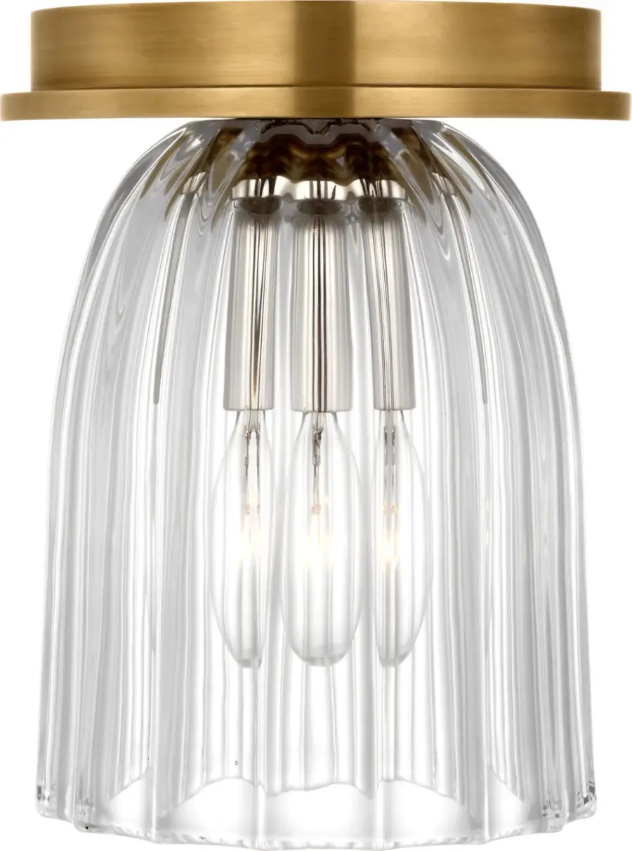 Asalea 5" Solitaire Flush Mount in Hand-Rubbed Antique Brass - Image 1