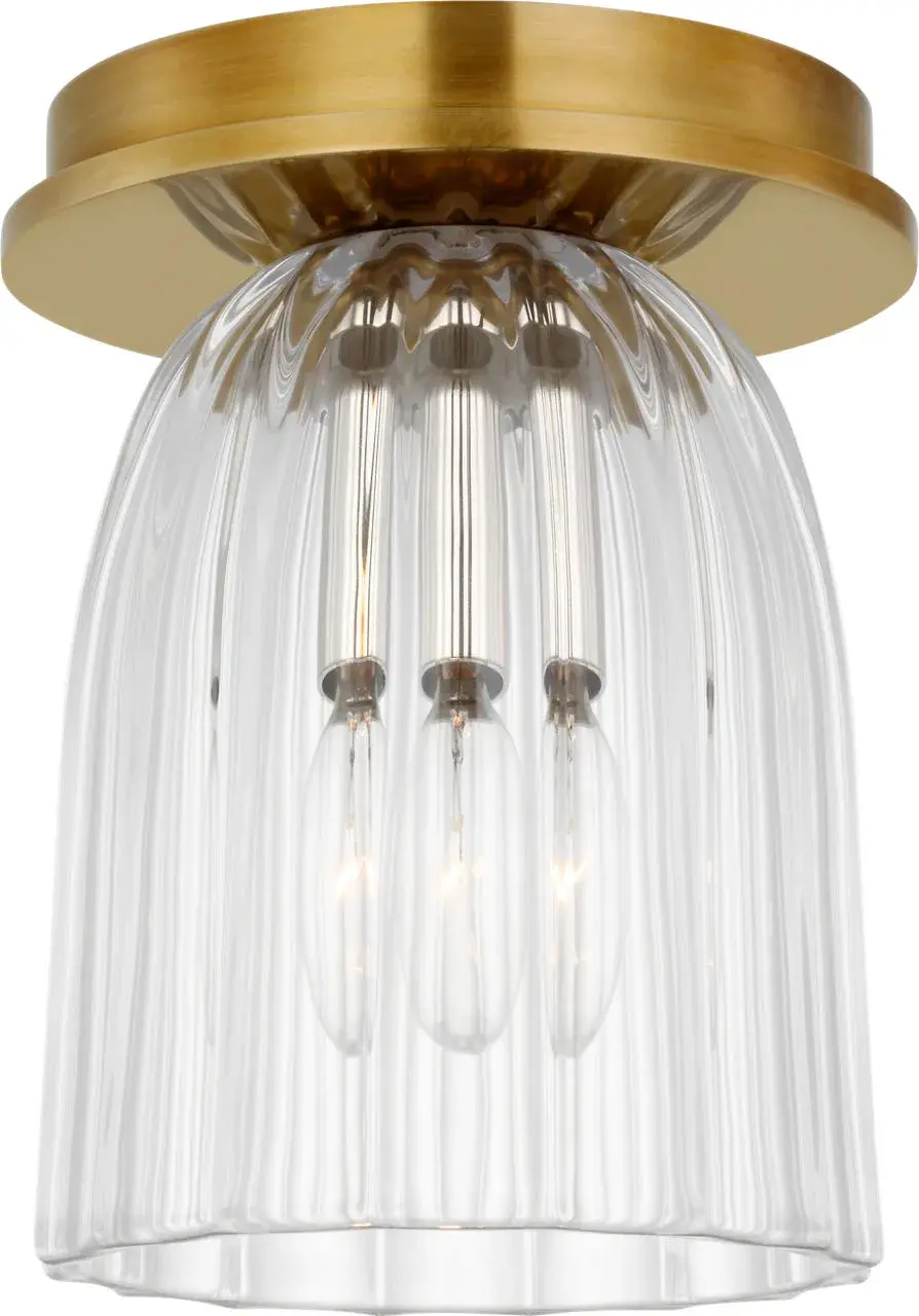 Asalea 5" Solitaire Flush Mount in Hand-Rubbed Antique Brass - Image 2