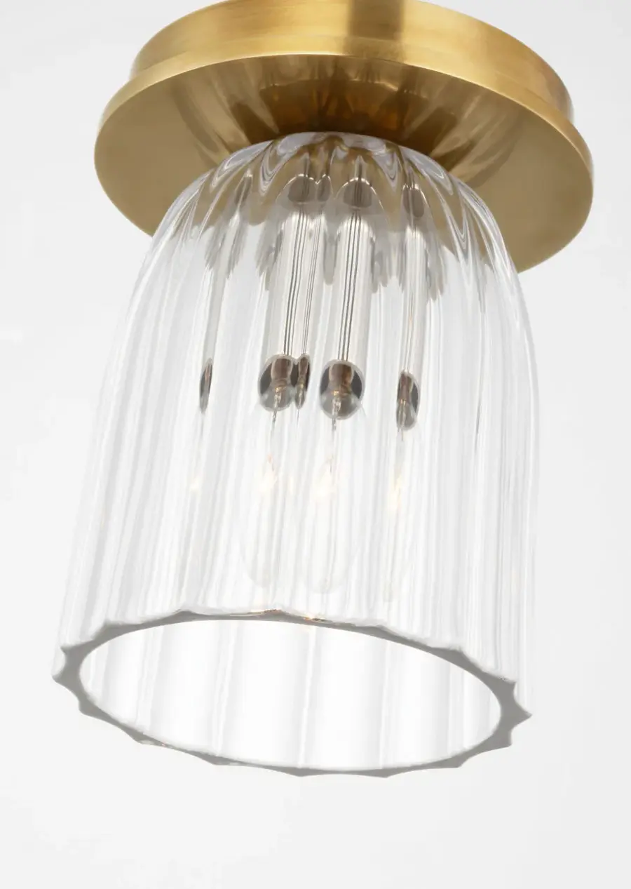 Asalea 5" Solitaire Flush Mount in Hand-Rubbed Antique Brass - Image 4