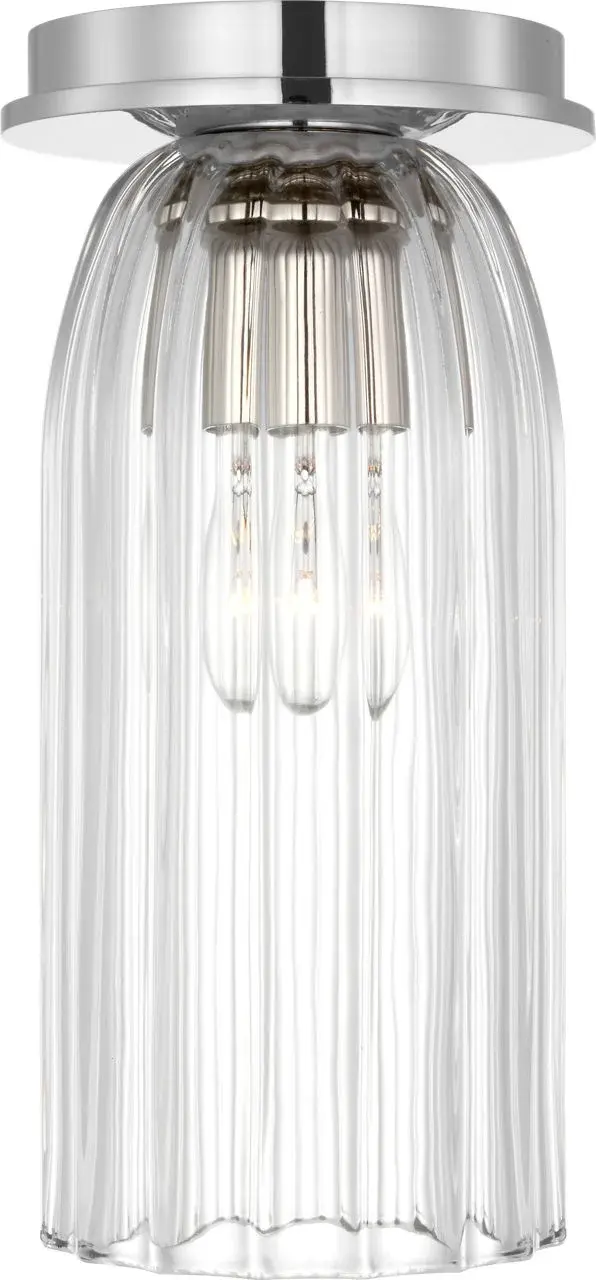 Asalea Monopoint Flush Mount in Polished Nickel with Clear Glass - Image 1