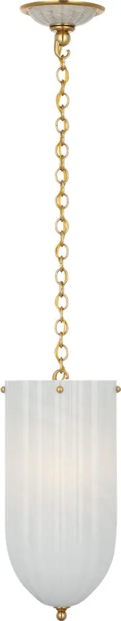 Rosehill 8" Pendant in Hand-Rubbed Antique Brass with White Strie Glass