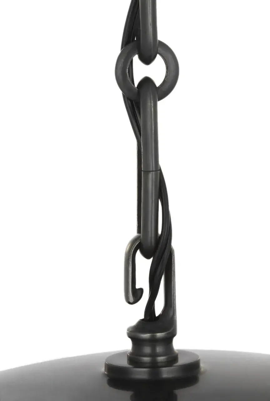 Rae 17" Pendant in Bronze with White Strie Glass - Image 2