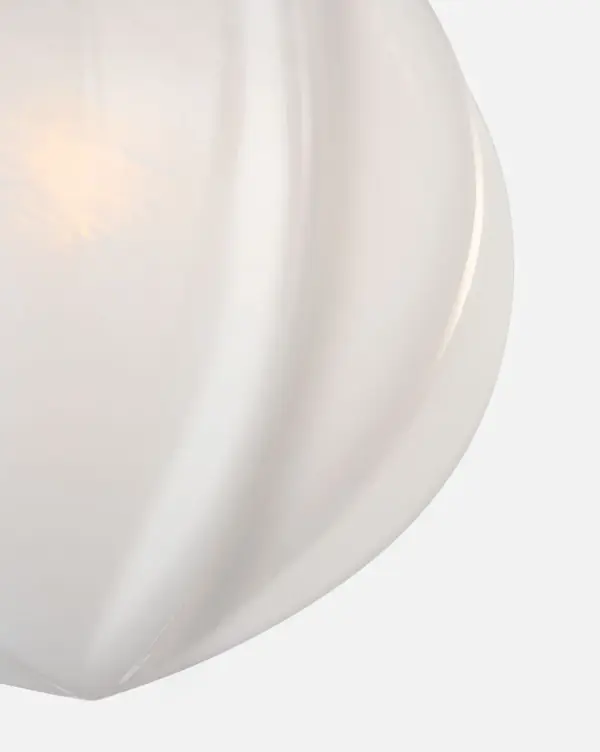 Rae 17" Pendant in Bronze with White Strie Glass - Image 4