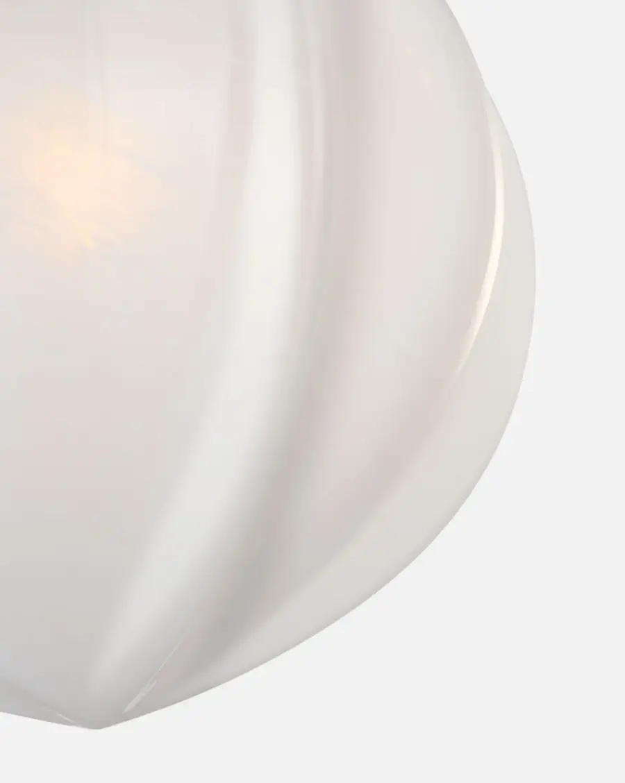 Rae 17" Pendant in Bronze with White Strie Glass - Image 4