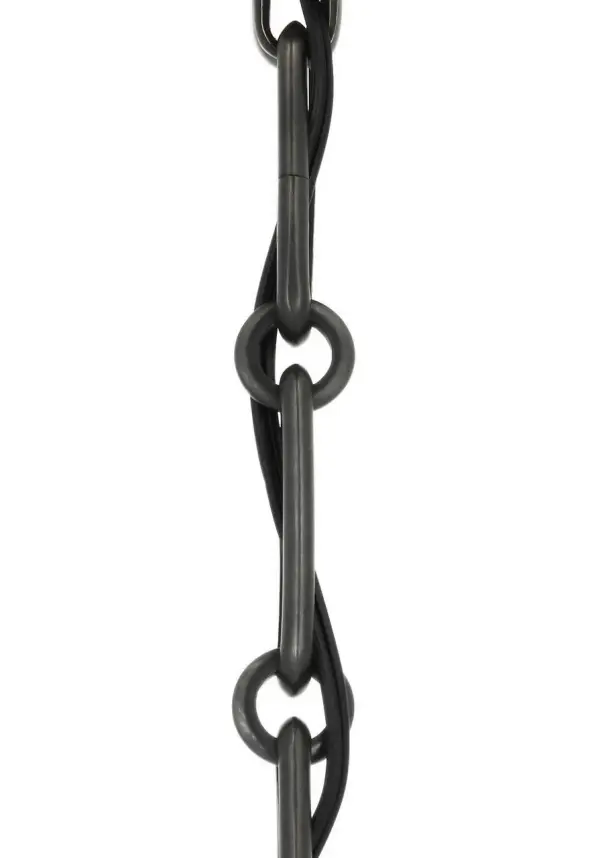 Rae 17" Pendant in Bronze with White Strie Glass - Image 5