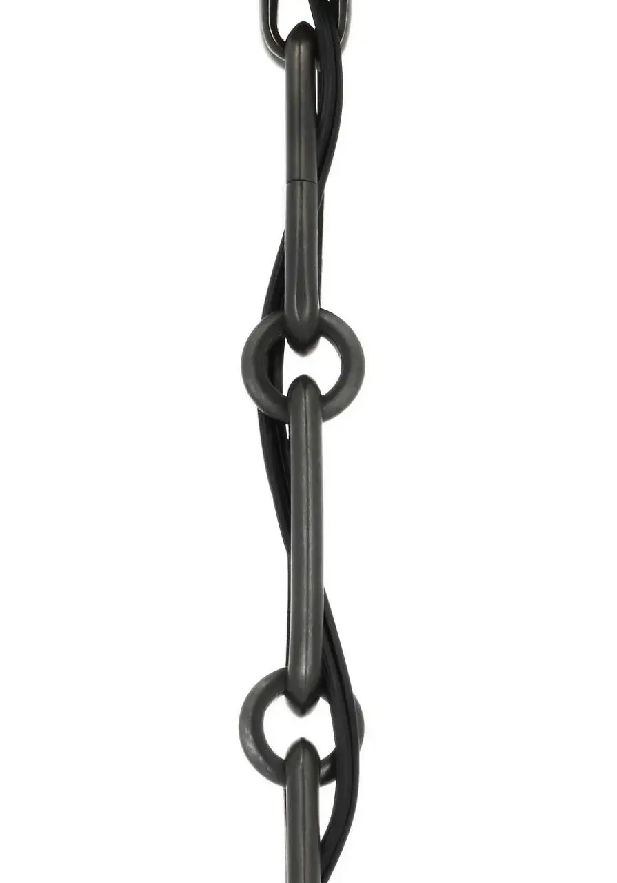 Rae 17" Pendant in Bronze with White Strie Glass - Image 5