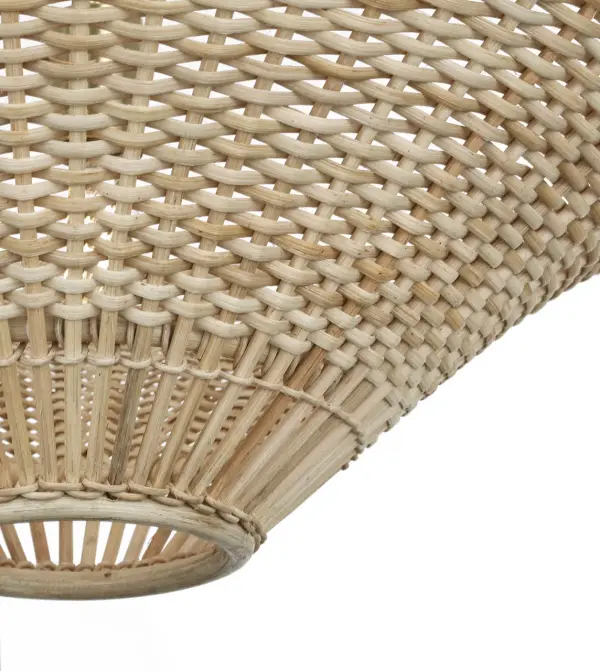 Elona 36" Chandelier in Hand-Rubbed Antique Brass with Blonde Wicker - Image 3