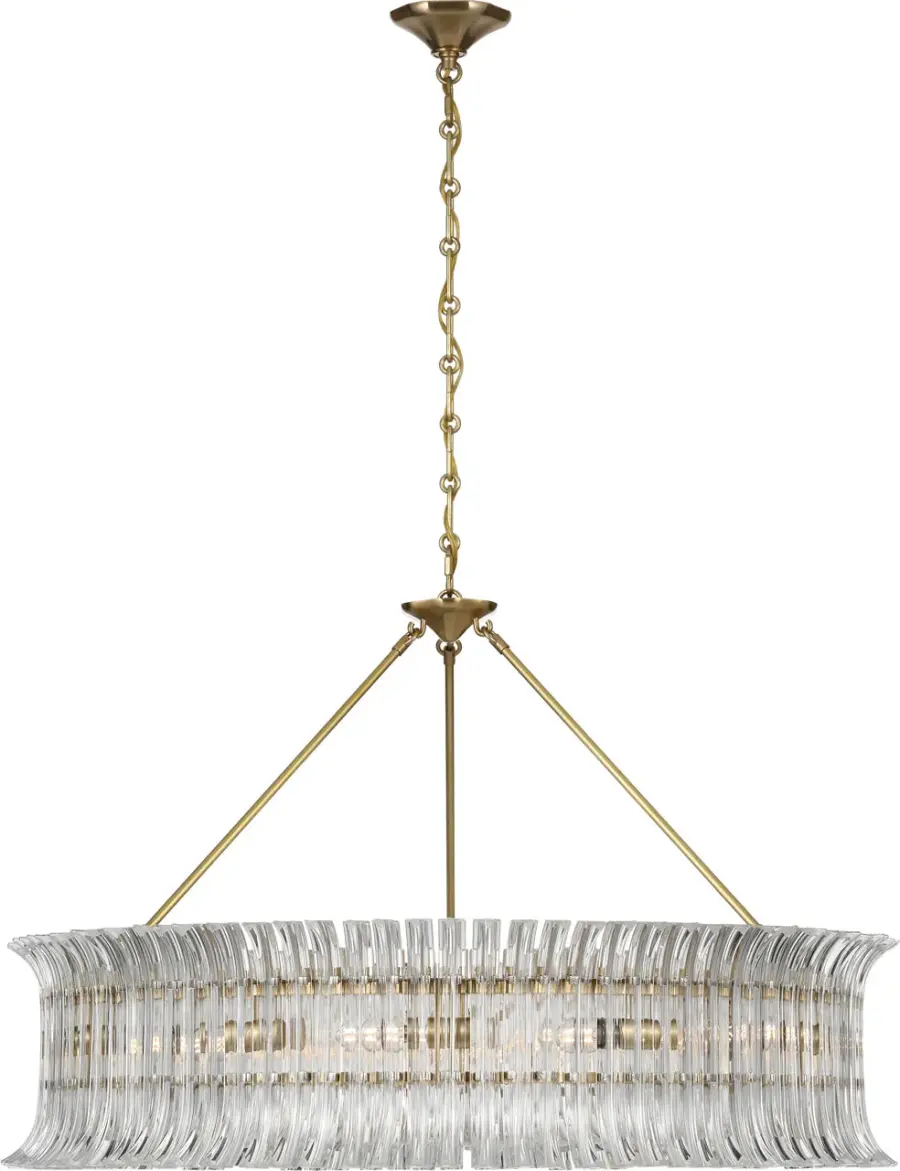 Rhine 36" Ring Chandelier in Hand-Rubbed Antique Brass with Crystal - Image 1