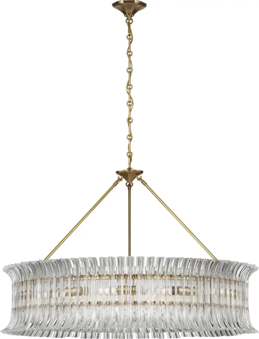 Rhine 36" Ring Chandelier in Hand-Rubbed Antique Brass with Crystal - Image 2