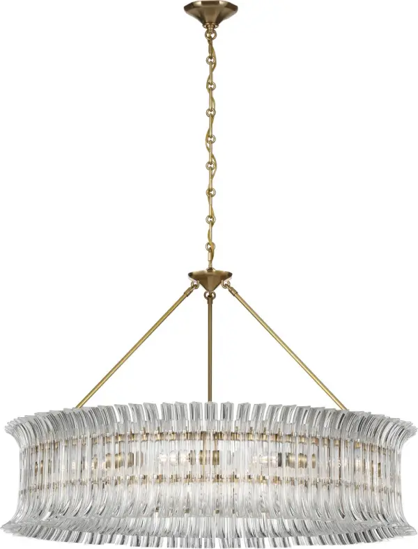 Rhine 36" Ring Chandelier in Hand-Rubbed Antique Brass with Crystal - Image 3