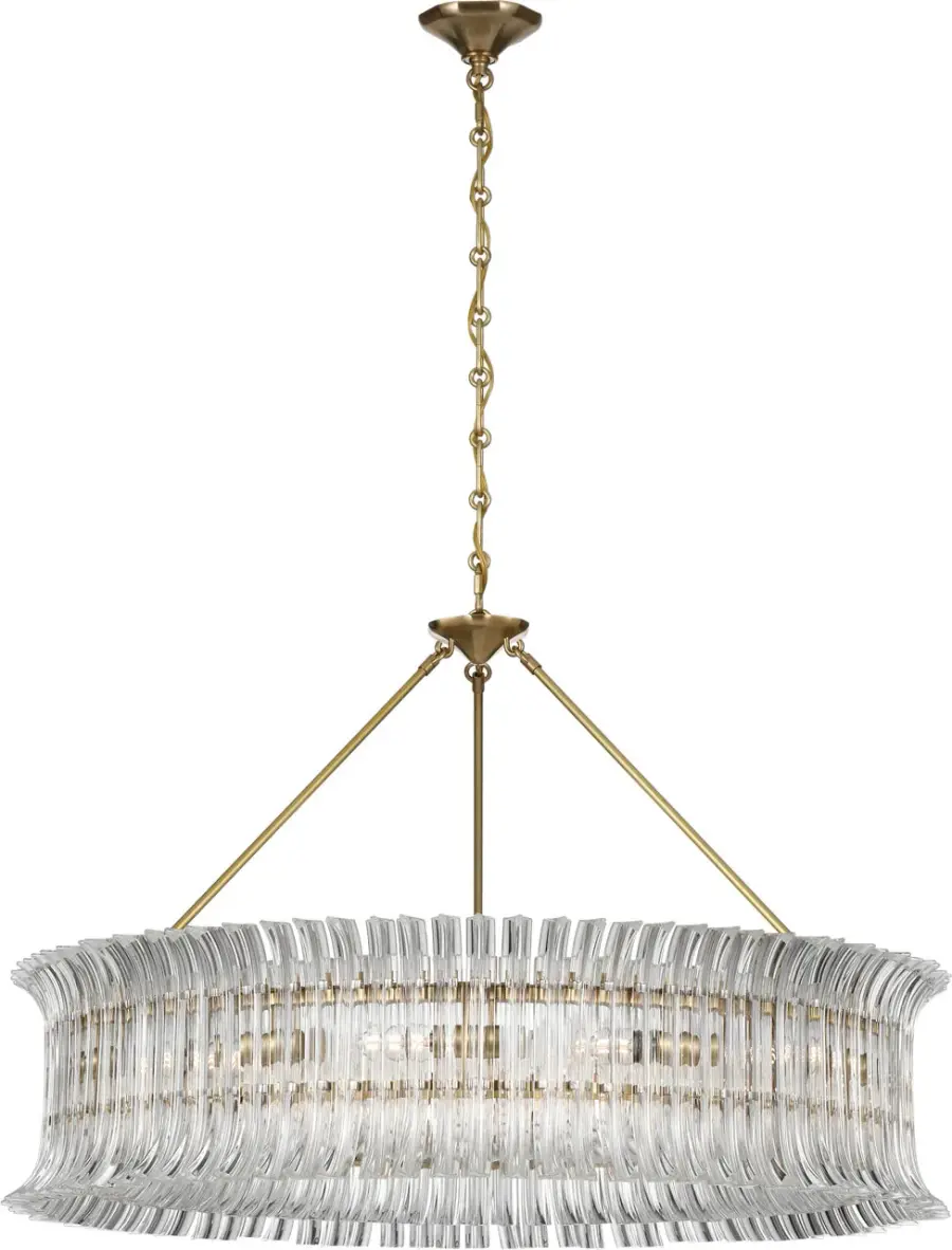 Rhine 36" Ring Chandelier in Hand-Rubbed Antique Brass with Crystal - Image 3