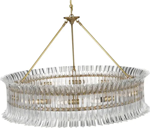 Rhine 36" Ring Chandelier in Hand-Rubbed Antique Brass with Crystal - Image 4