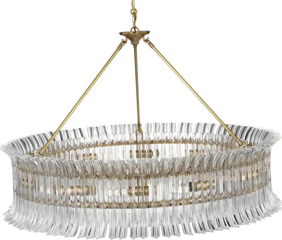 Rhine 36" Ring Chandelier in Hand-Rubbed Antique Brass with Crystal - Image 4