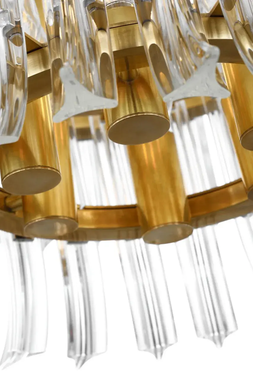 Rhine 34" Three Tier Chandelier in Hand-Rubbed Antique Brass with Crystal - Image 8